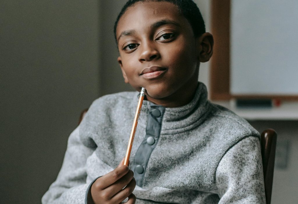 A Black child in a classroom